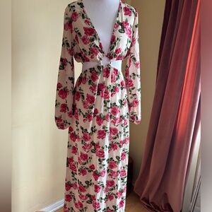 Floral Long Sleeve Maxi Dress